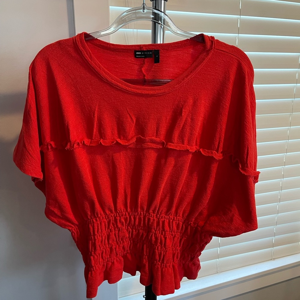 Asos Vibrant Red Short Sleeve Top